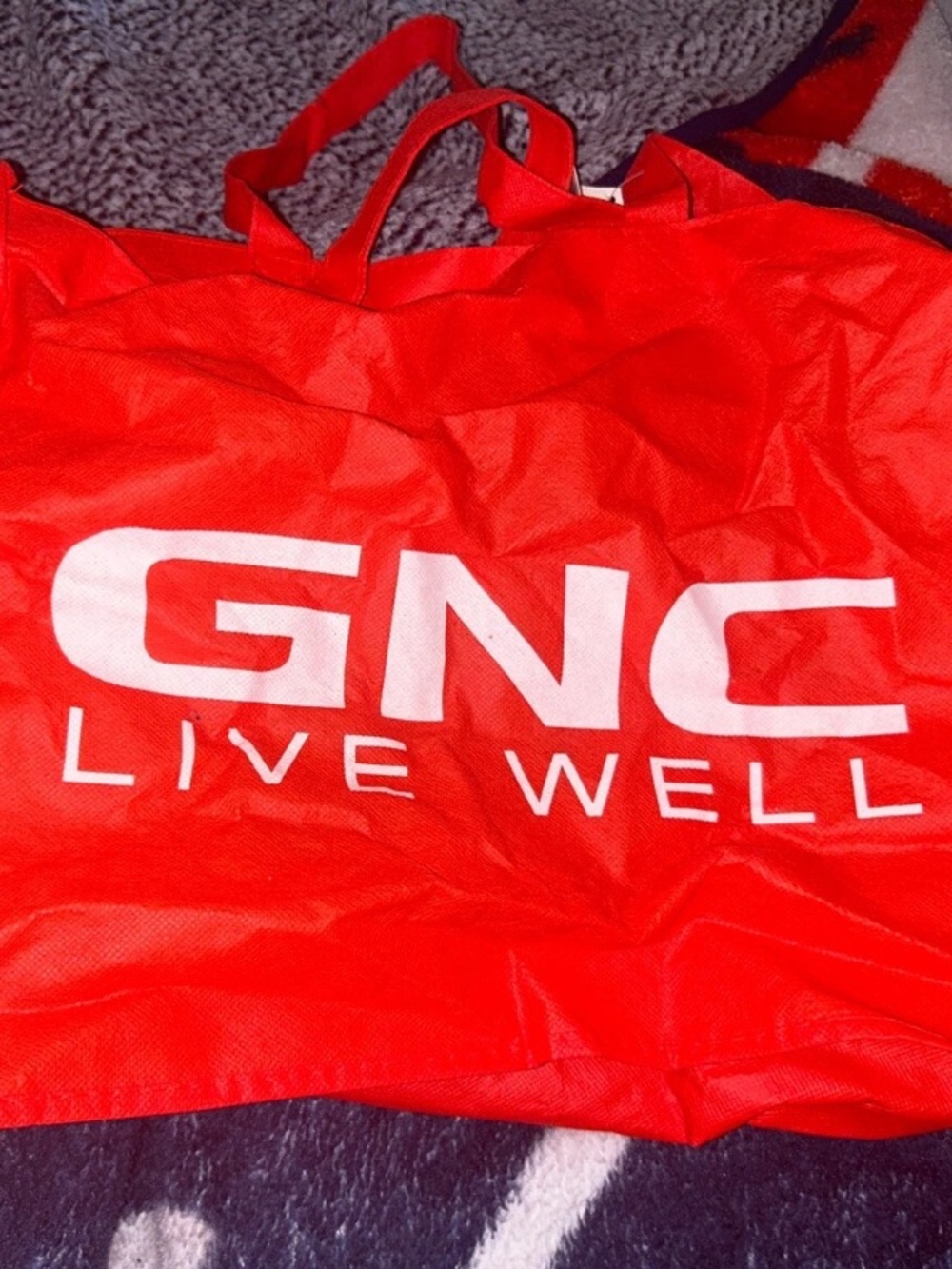 GNC Live Well Red And White Shopping Bag
